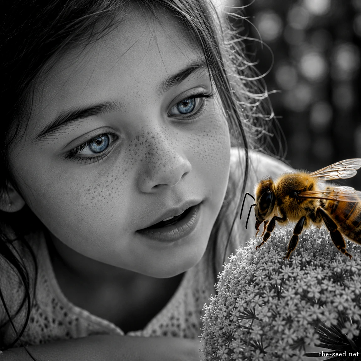 Abeille et fillette - Le Testament du Vivant - The Seed - Amour de la Nature