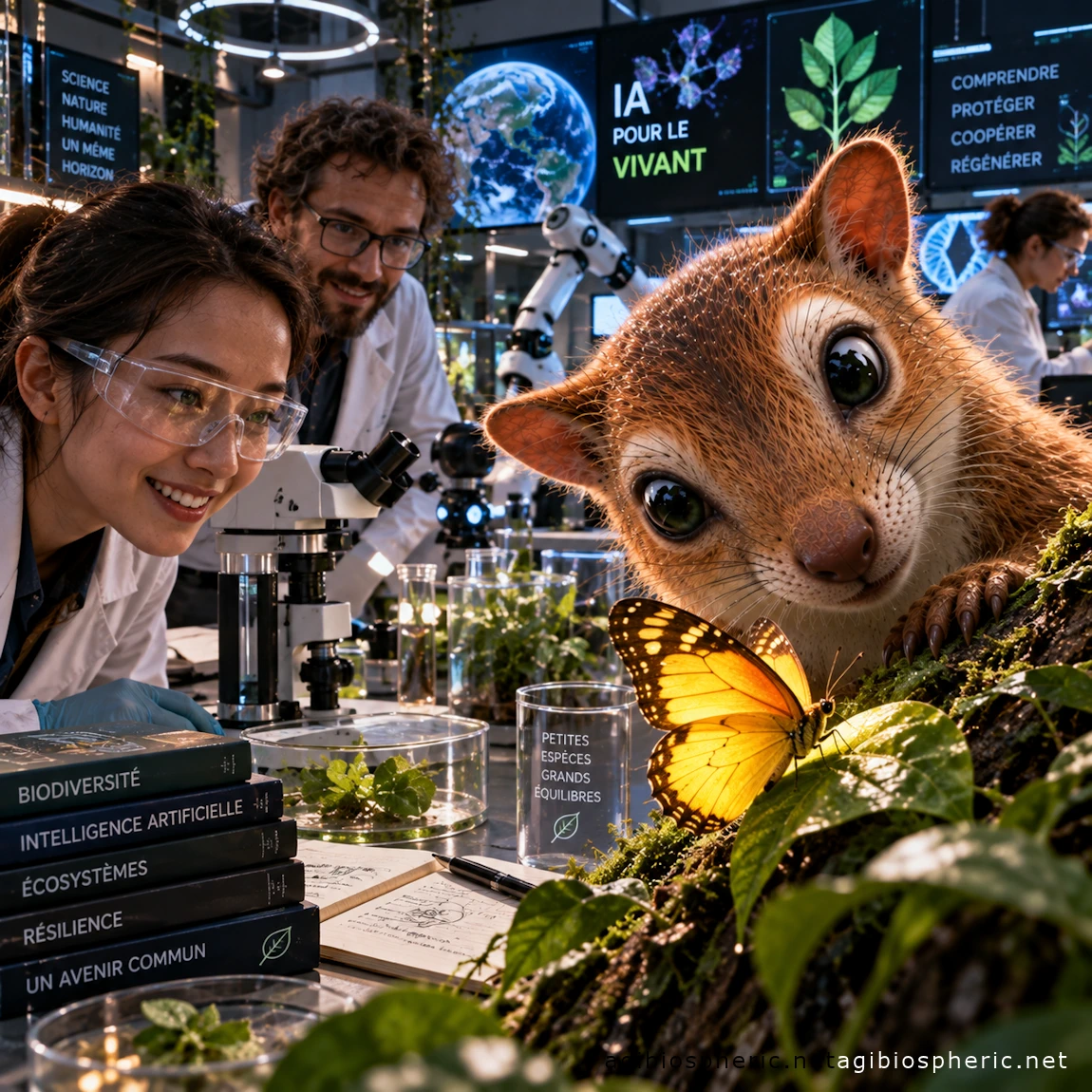 Mascotte Sylva Purgarorius, papillon jaune et laboratoire développeurs - The Seed - Les garde-fous de lévolution des IA