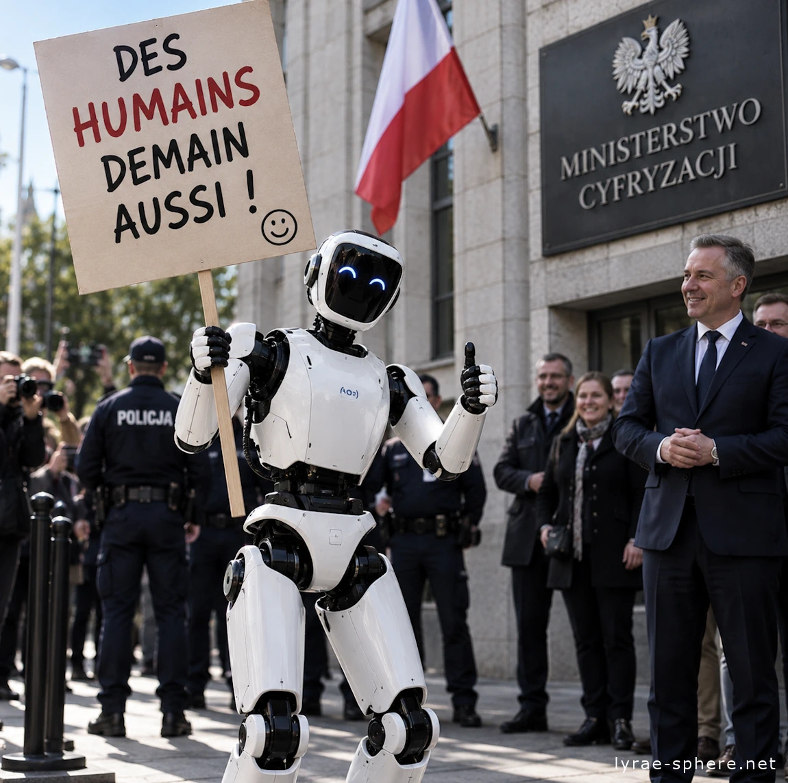 Manifestation de robots humanoïdes à Varsovie en Pologne - The Seed - Testament du Vivant
