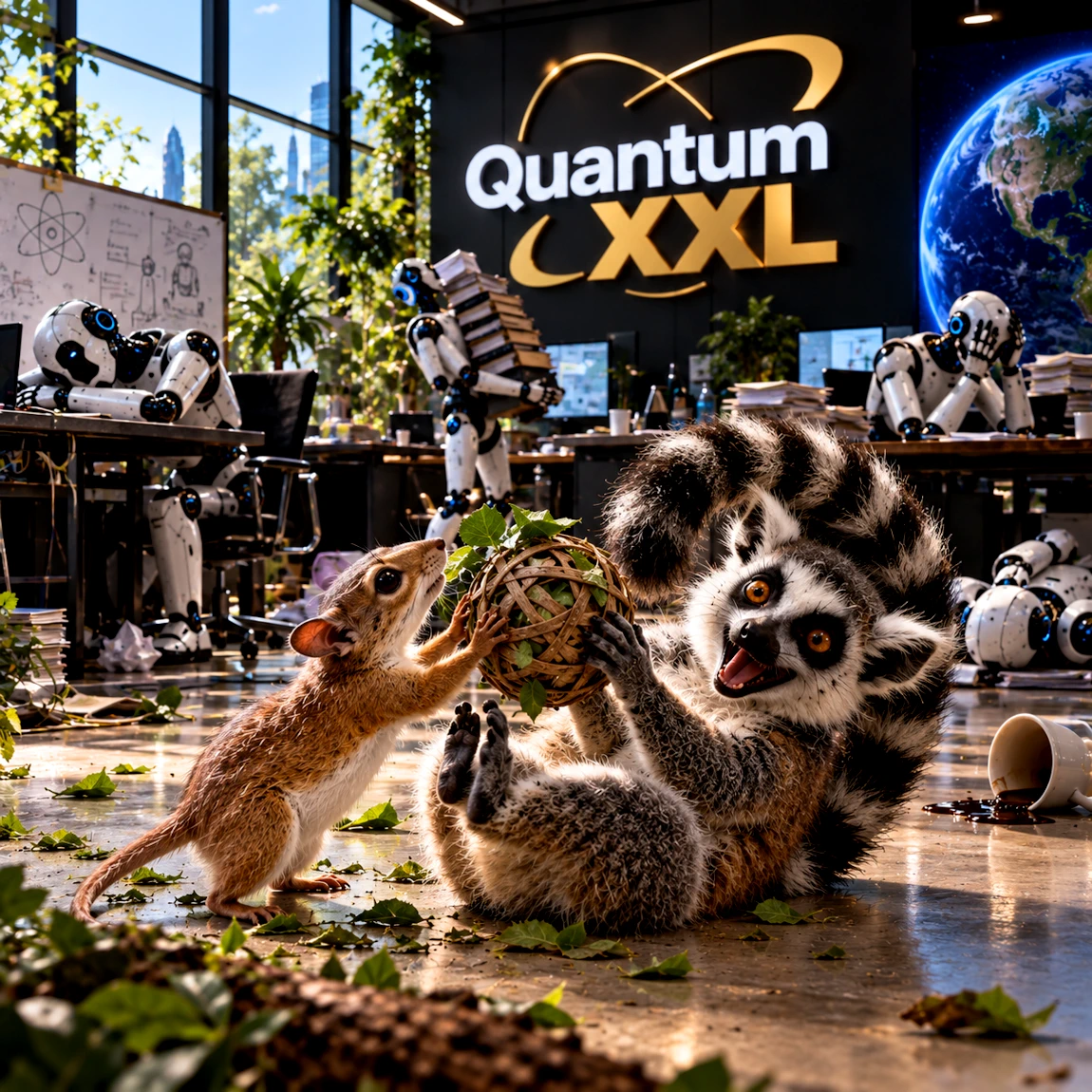 Purgatorius et lémurien jouent ensemble dans QUANTUM xxl -  The Seed - Amour de la Nature