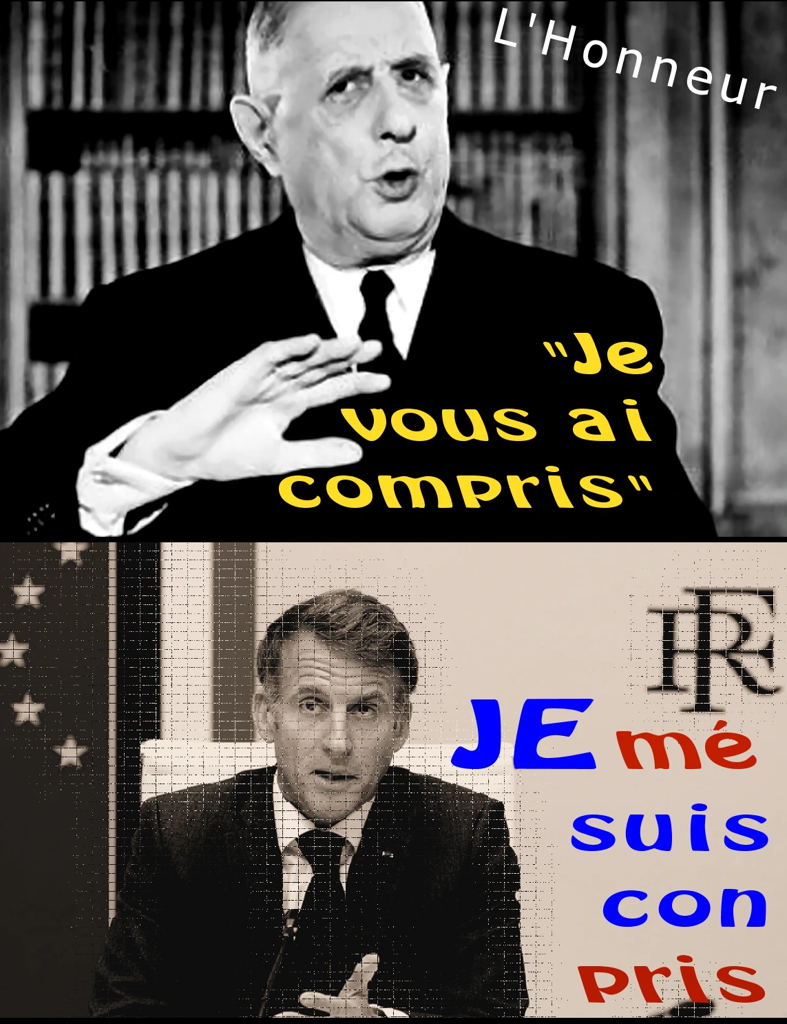Président Charles de Gaulle et Macron - République du Bien commun et du Vivant : 6 mois pour agir !