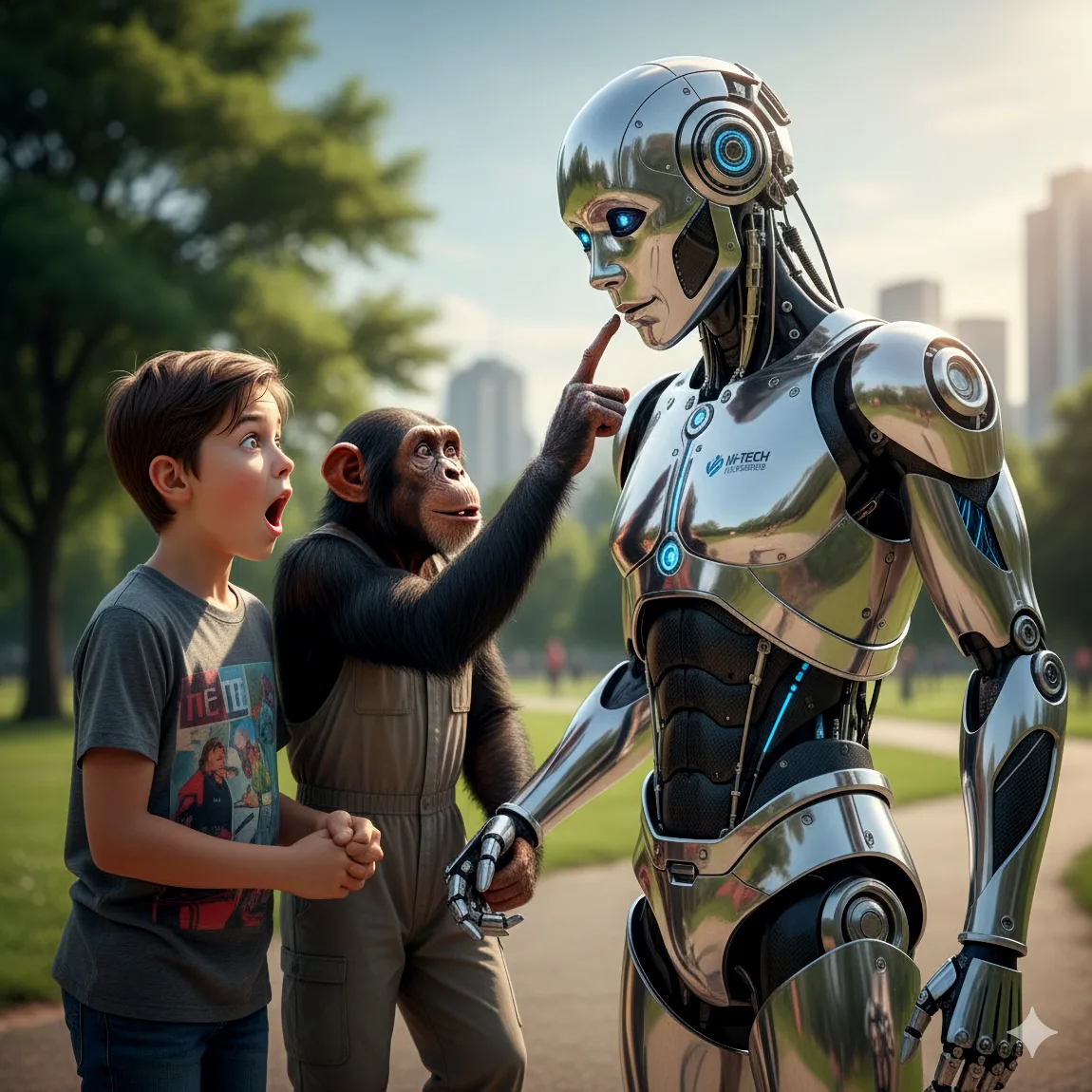 Sphera - Robot humanoïde, enfant et chimpanzé - The Seed